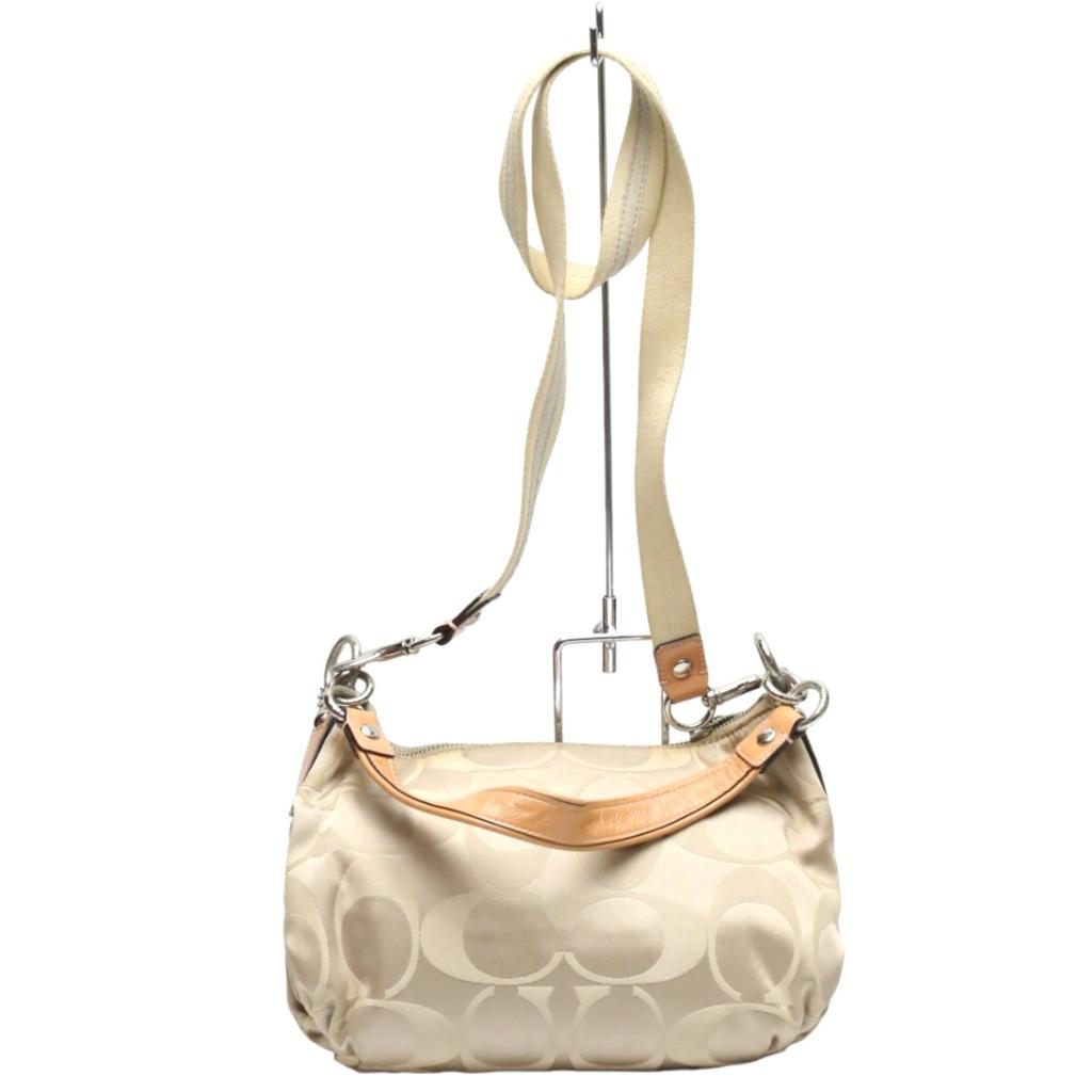 COACH Signature 2WAY Shoulder Bag leather beige Women F14562 Used