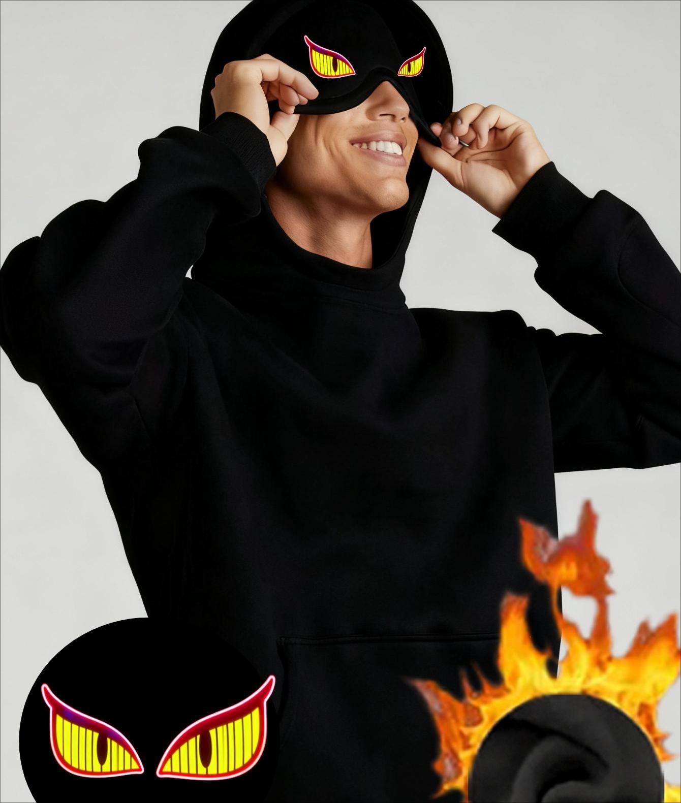 

Чоловіча толстовка для сну з маскою для очей, що блокує світло XXL чорний