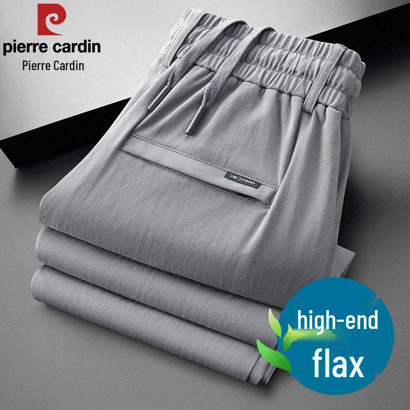 Pierre Cardin Men's Summer Lightweight Linen Blend Straight-Leg Pants