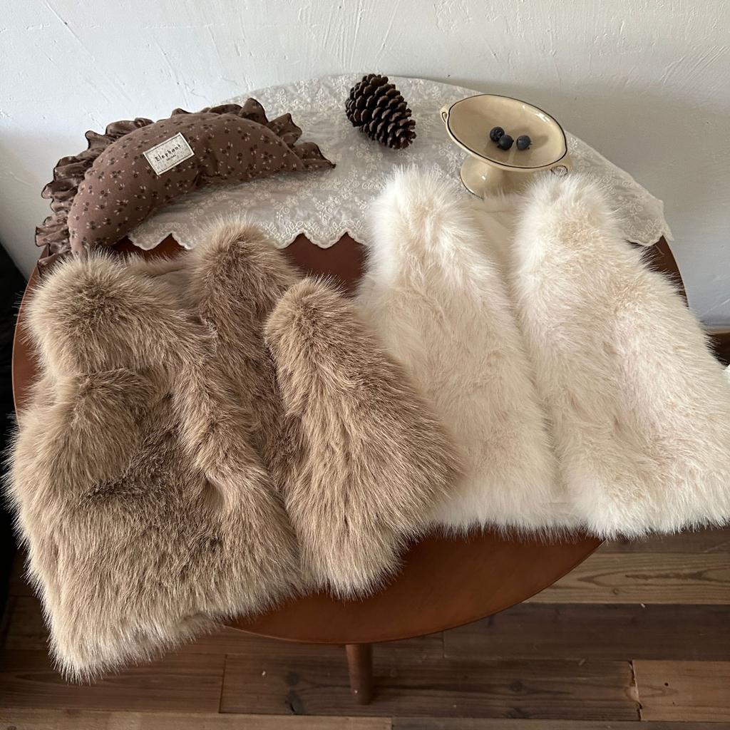 Children Korean Imitation Fur Vest for Autumn and Winter Versatile Top for Girls