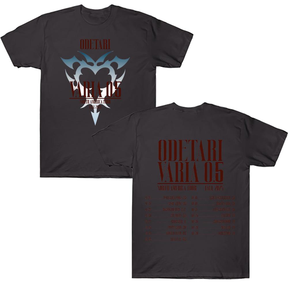 

Odetari VARIA 0.5 Тур по Северной Америке Осень 2025 Футболки Рэпер Odetari Хлопковая одежда Мода Повседневная Футболка с коротким рукавом Унисекс 4XL