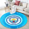 Manchester City FC Runder Teppich, Teppich für Wohnzimmer Schlafzimmer Sofa Spielzimmer Dekor, Rutschfeste Bodenmatte