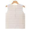 Down, design sense, vest light and thin down vest women's short round neck white duck down versatile vest large size thin