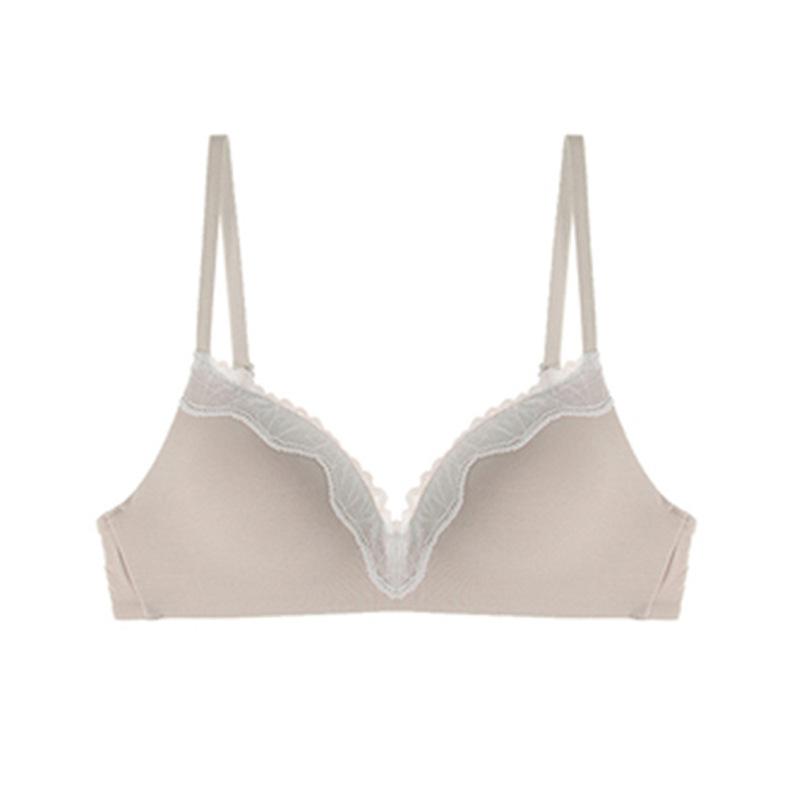 French Thin Lace Underwear Small Chest Push-up Sexy Bra Without Steel Ring Adjustable Girl Bra