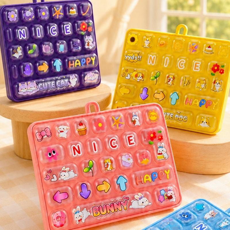 26 Grid Keycap Clicker Anti Stress Fidget Keyboard Keychain Decompression Button Cartoon Hand Relax Party Favor Gift