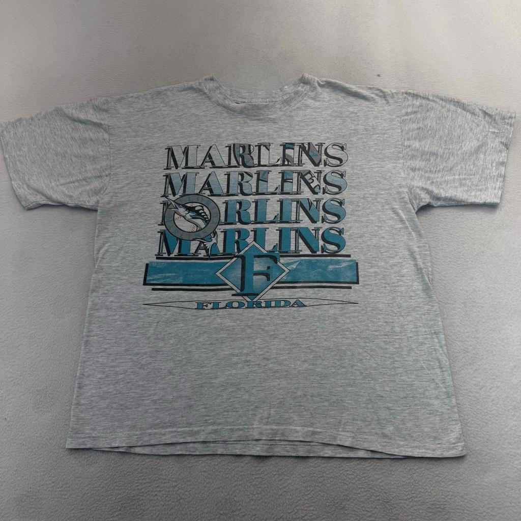 VTG 90s Florida Marlins 1993 T- Shirt Single Stitch Jumbo Print XL
