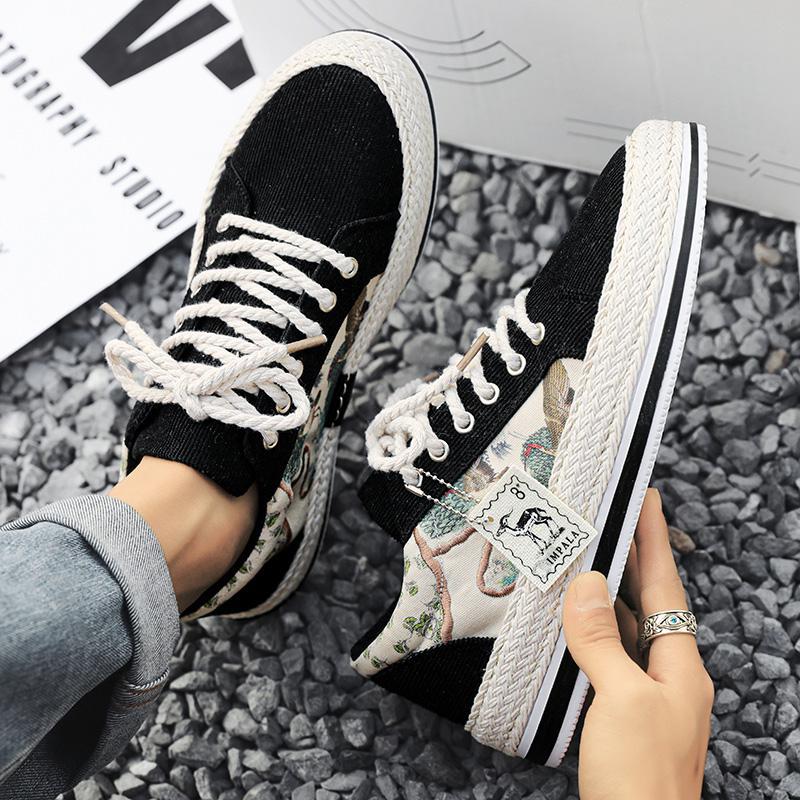 New braided corduroy fisherman shoes board shoes lazy shoes one pedal cloth shoes trendy men's shoes four seasons
