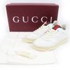 Pristine GUCCI Low Cut Sneakers Web Line White GG Supreme Women 36.5 816818 Used