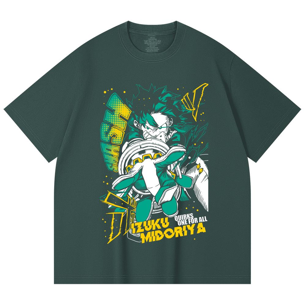 230 Gsm 100% Cotton My Hero Academia V2 Deku Print Unisex Heavy Cotton T Shirt