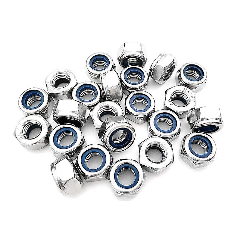 

Шестигранная самоконтрящаяся гайка из нержавеющей стали с нейлоновым стопором, противоскользящая и самостопорящаяся, колпачковая гайка M3