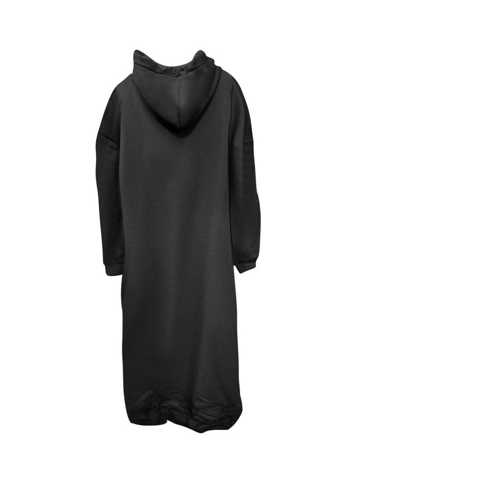 Damenmode Spitze Spitze Langes Kapuzenkleid