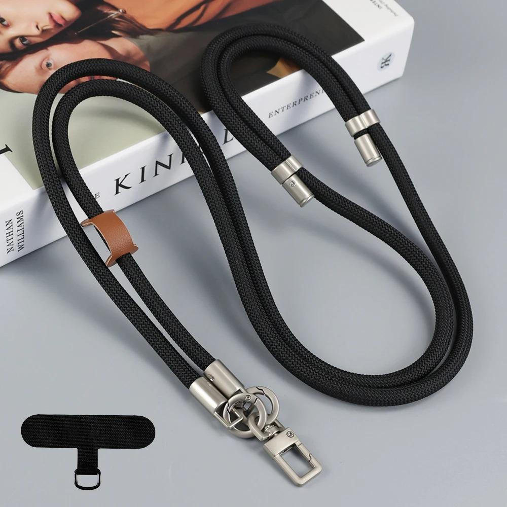 

New Fashion Lanyard Silver Double Buckle Adjustable Wrist Hand Crossbody Strap Cord Hang Cell Phone Case Shoulder Chain Key Rope Other чорний