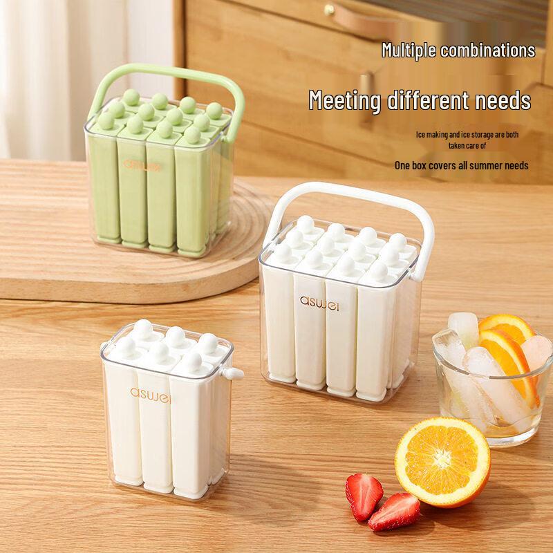 ZISIZ Silicone Long Ice Cube Mold with Lid