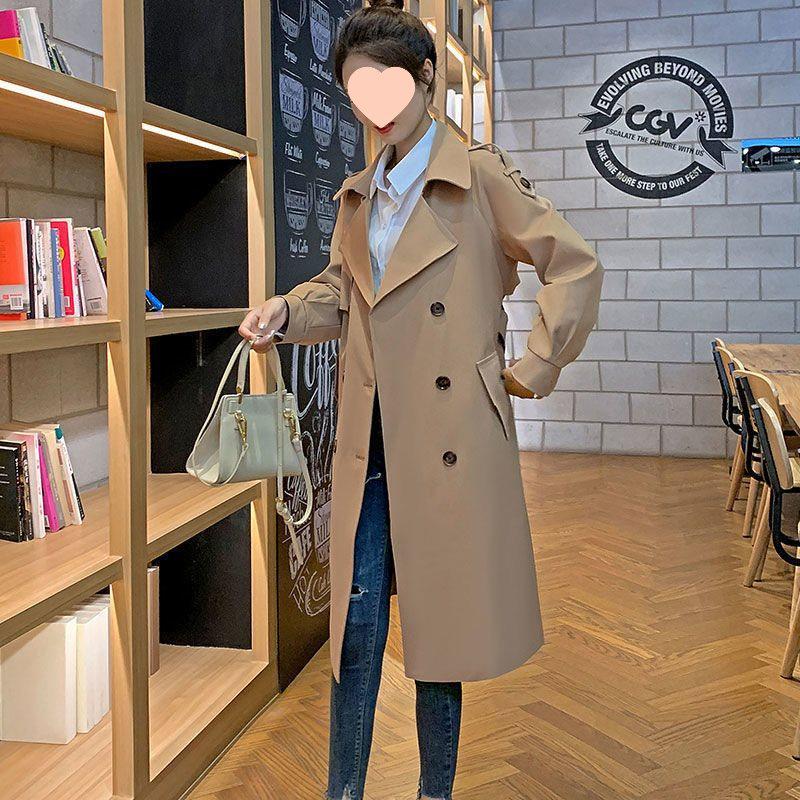 

Женское тренчкот средней длины с флисовой подкладкой - Утепленное зимнее приталенное пальто до колена большого размера L, for 111-120 lbs