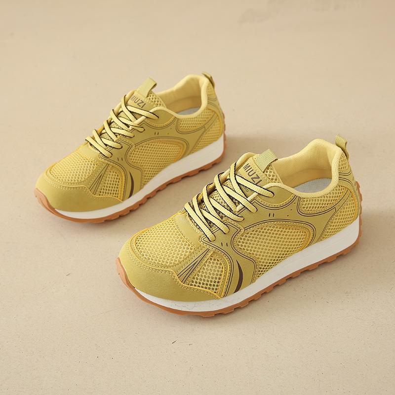 

Soft-soled mesh breathable Forrest Gump shoes women s summer thin hollow mesh shoes versatile casual sports shoes running shoes sneakers 35 жовтий