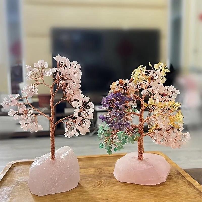 Crystal Tree Ornaments Aesthetic Table Ornament Elegant Modern Interior Ornaments Luxury Miniature Ornament Home Decorations