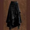 Women's 2025 Coffee Suede Half Skirt: Autumn Irregular Lace-up Slimming A-line Mid-length