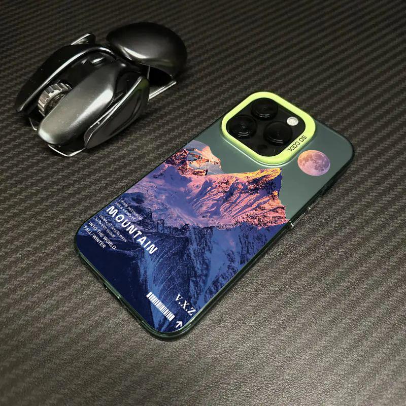 iPhone 16 Pro Cross Snow Mountain Case for iPhone 15/14/13/12/11/Xs Max/Plus - Trendy Design