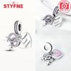New 925 Silver Sparkling Magic Cube Love Charm Red Heart Beads DIY for Women Bracelet Fine Jewelry Gift Accessories