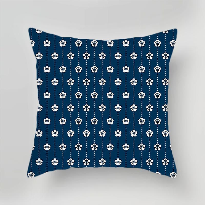 Geometric Simple Blue Print Pillow Case Office Sofa Cushion Cover Luxury Home Decor Cushion Cover