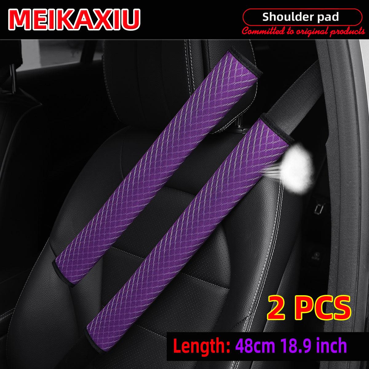 

2PCS breathable diamond-shaped mesh long car seat belt shoulder covers for automotive supplies, 48cm18.9inch 70cm27.56inch