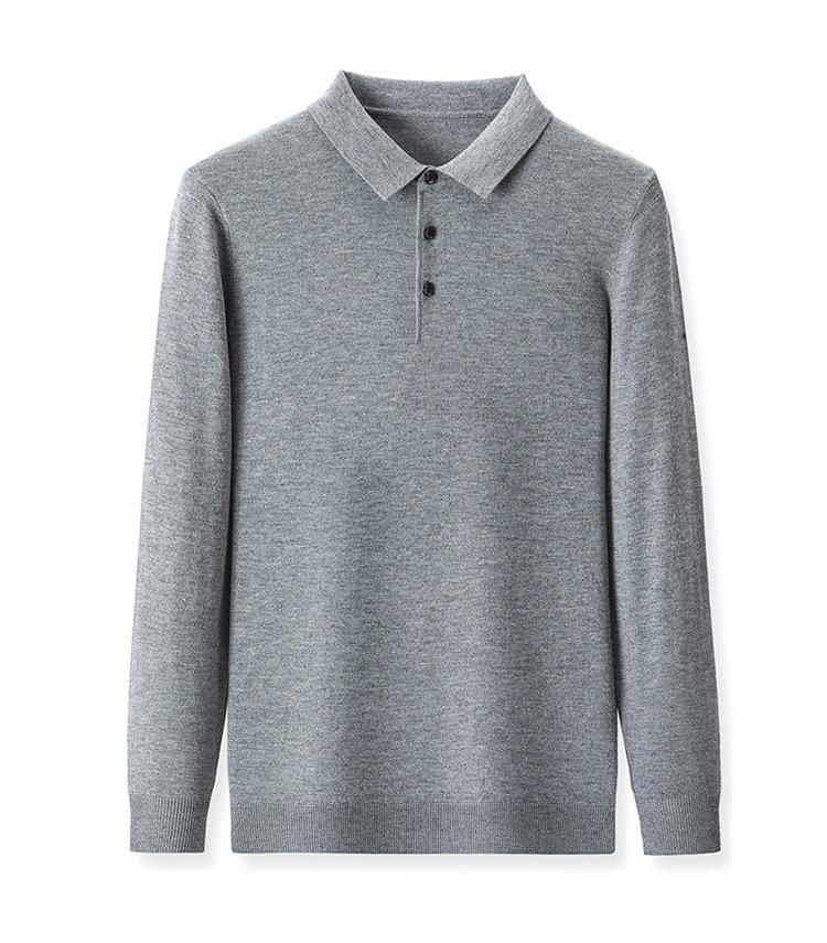 Men's Thickened Silk Wool Knit Pullover Sweater - Round Neck, Plain Color, Autumn/Winter Casual Lapel Cardigan.