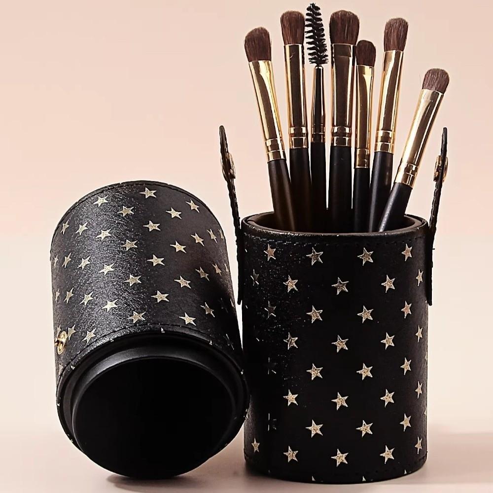 PU Leather Makeup Brush Bucket Waterproof Cosmetic Bag Portable Storage Box  Travel