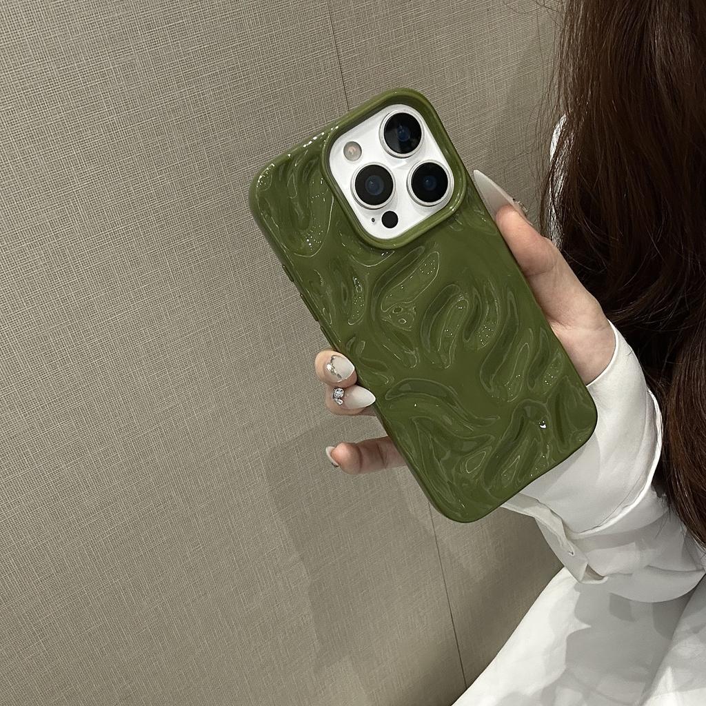 Three-dimensional Meteorite Pattern Solid Color Suitable for Apple 16promax Mobile Phone Case 15 All-inclusive 14 Soft 13 Simple 1211 Tide Xs