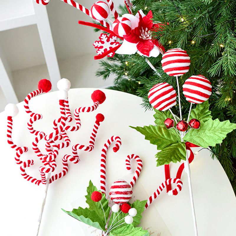 1 Stück Polyester Festival Dekoration Lutscher Weihnachten Weihnachtskugel Exquisite Weihnachtsbaumschmuck Twist-Stab Wirbelnd