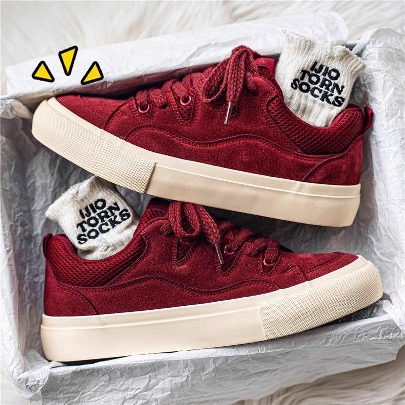 Shoes for boys heightened platform retro breathable board shoes for men niche trendy shoes 39