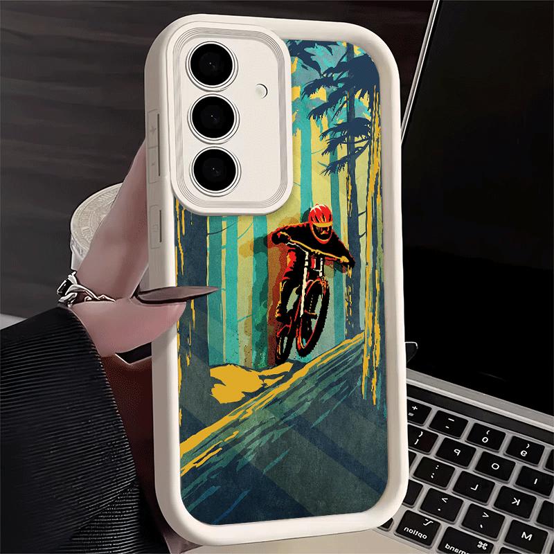 Phone Case for Samsung Galaxy S26 S25 Ultra S24 FE Mountain Bike Bicycle Shell S23 Plus S22 + S21 S20 5G Soft Silicone Funda