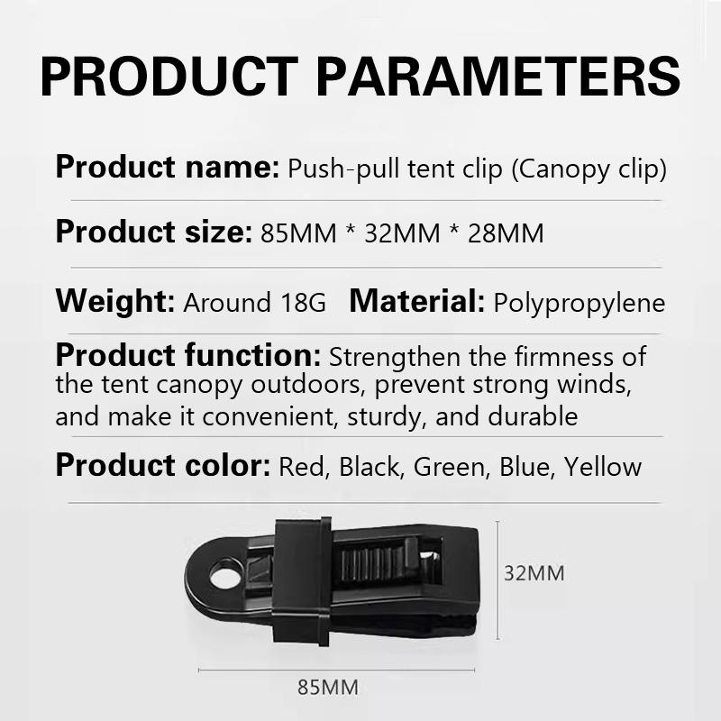 Plast Teltklemmer, Kalesje Vindtette Tau, Festeklemmer, Markiseklemmer, Presenninger, Regntett Duk Festeklemmer
