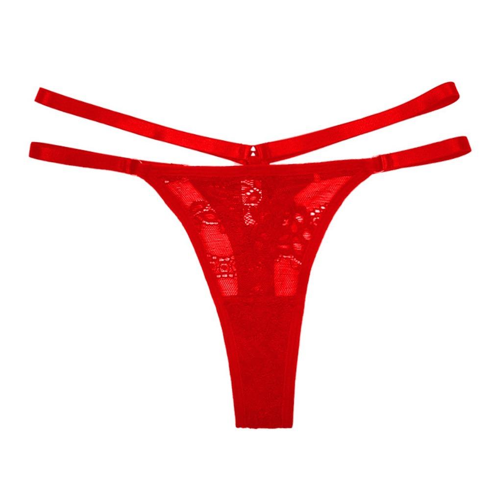 Amazon Popular Sexy Lace European and American Thong Women's Thin Belt Hollow Knitted Cross-border Foreign Trade Underwear