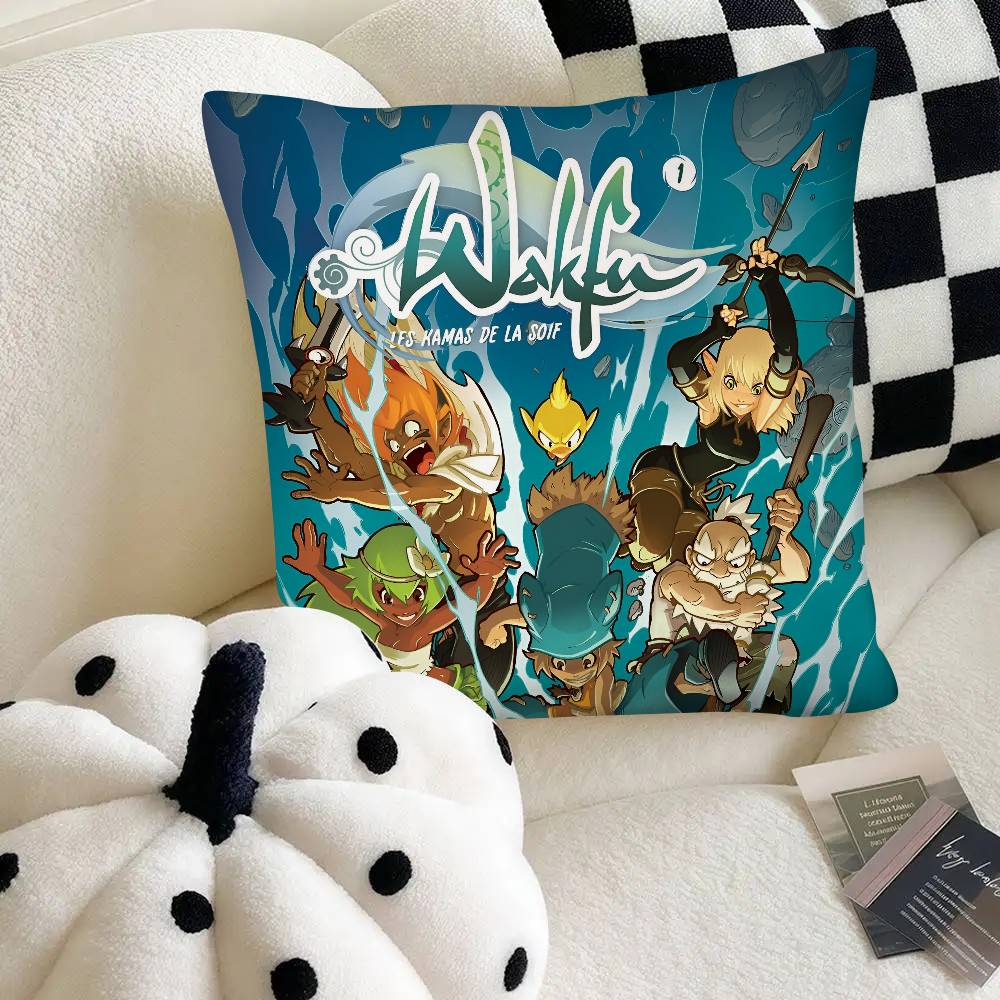 Anime Wakfu Pillow Case Fashion Square Pillowcase Bedroom Sofa Room Ins Decoration Leisure