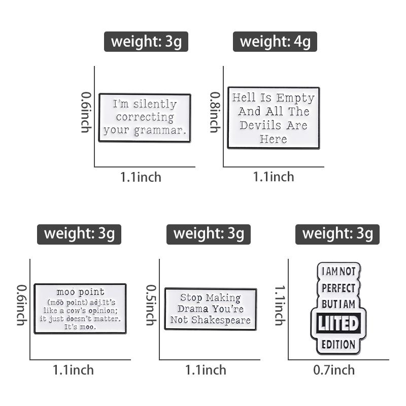 Sarcastic Quotes Enamel Pins Custom Stop Making Drama You're Not Shakespeare Brooches Lapel Badges Funny Jewelry Gift for Friend