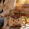 Sladká Roztomilá Plyšová Kabelka Dámská Hnědá Kreslená Velkokapacitní Taška Přes Rameno Dámská Patchworková Crossbody Taška Zimní Novinka
