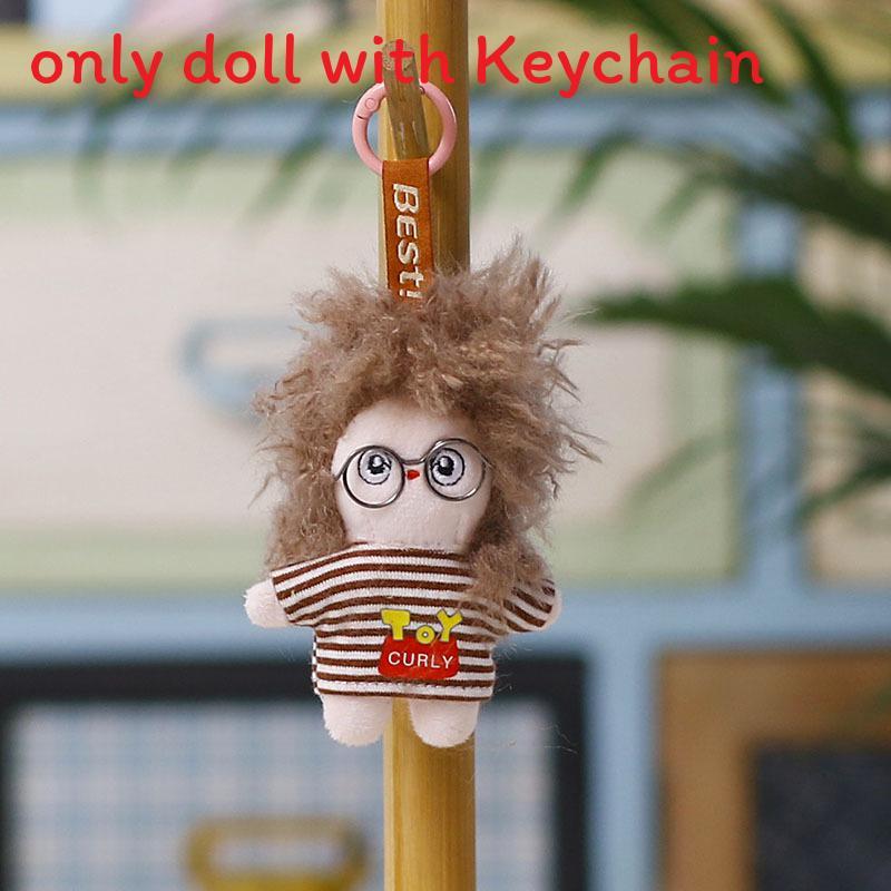 Plush Doll Keychain With Cute Cartoon Design For Backpack Decor And Accessories