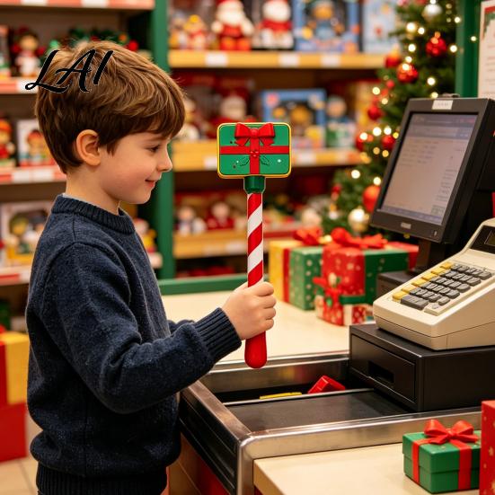 Contactless Payment Wand 3D Printed Christmas Wand Tap to Pay Credit Card Holder Stick Accessory Fun Candy Cane Extension Prop Holiday Gadget