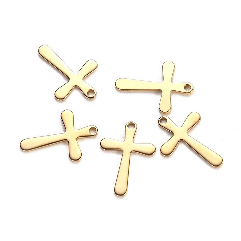 10Pcs/lot Stainless Steel Cross Charms Pendant Religious Jewelry Making DIY Charms Handmade Crafts