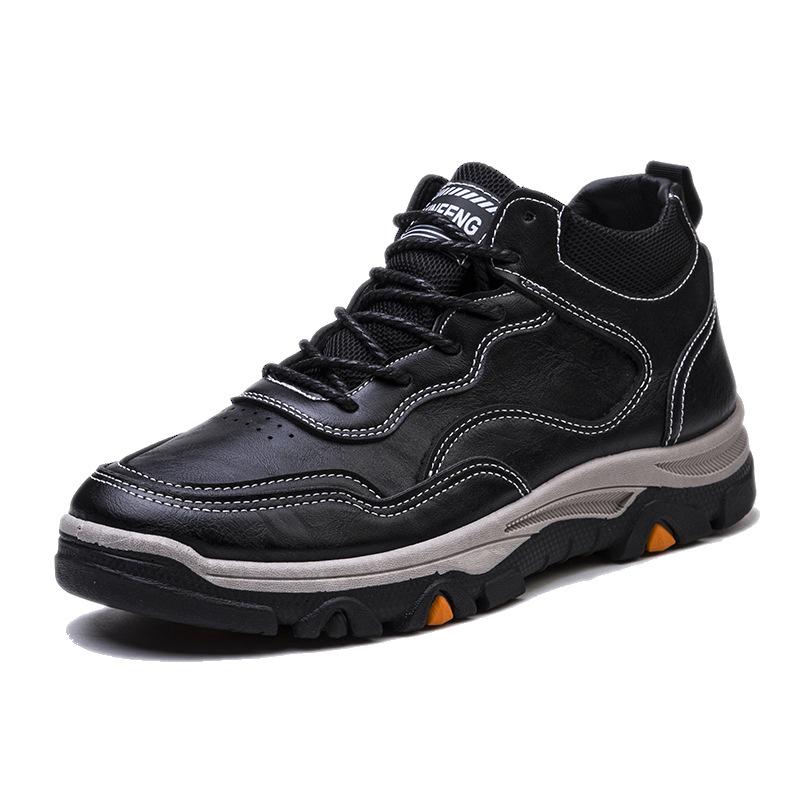 Nowe Męskie Buty Turystyczne Jesień i Zima Skórzane Outdoorowe Buty Sportowe Podróżne Pojedyncza Bawełna Modne Trendy Casualowe Buty