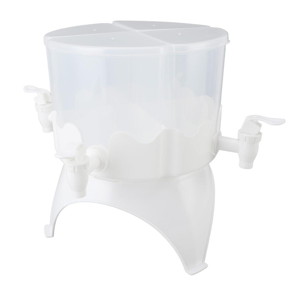 Beverage Dispenser Rotatable Large Capacity Detachable 4 Grids Cold Kettle Plastic Drink Dispenser F