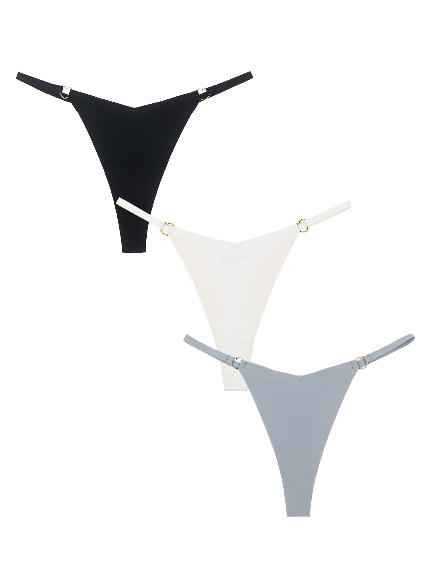 

OhyeahLady Seamless Ice Cute Heart Plus Sizes Women s T-Back Panties, Stretch, Sexy, Silk, Design, Non-Slip, Butt-Lifting, Panties,