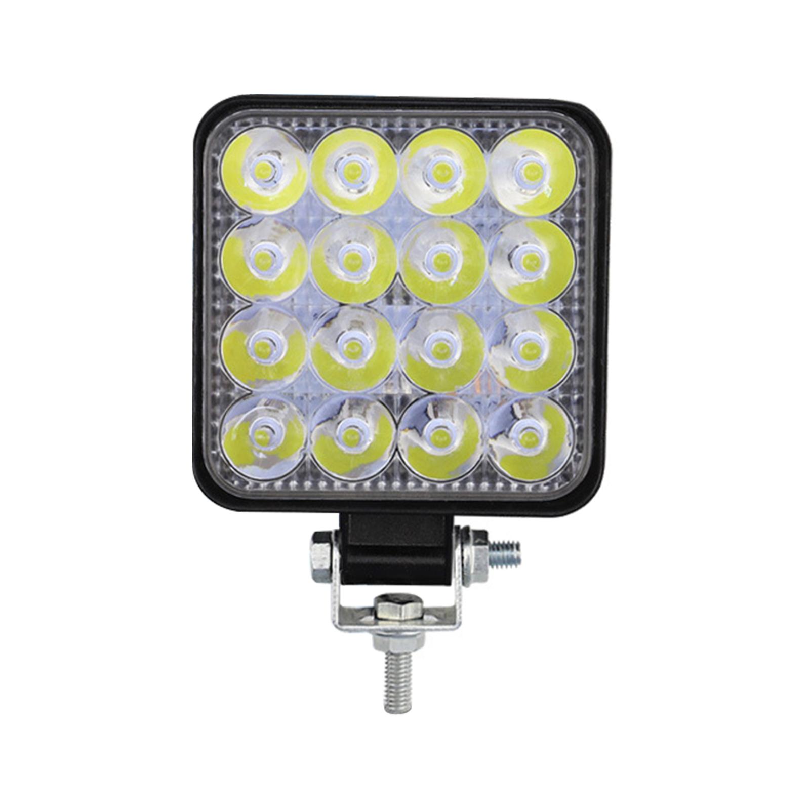 

Светодиодная фара-прожектор для бездорожья, противотуманная фара для вождения, на крышу, на бампер, рабочая фара 16 Beads 48W & Square