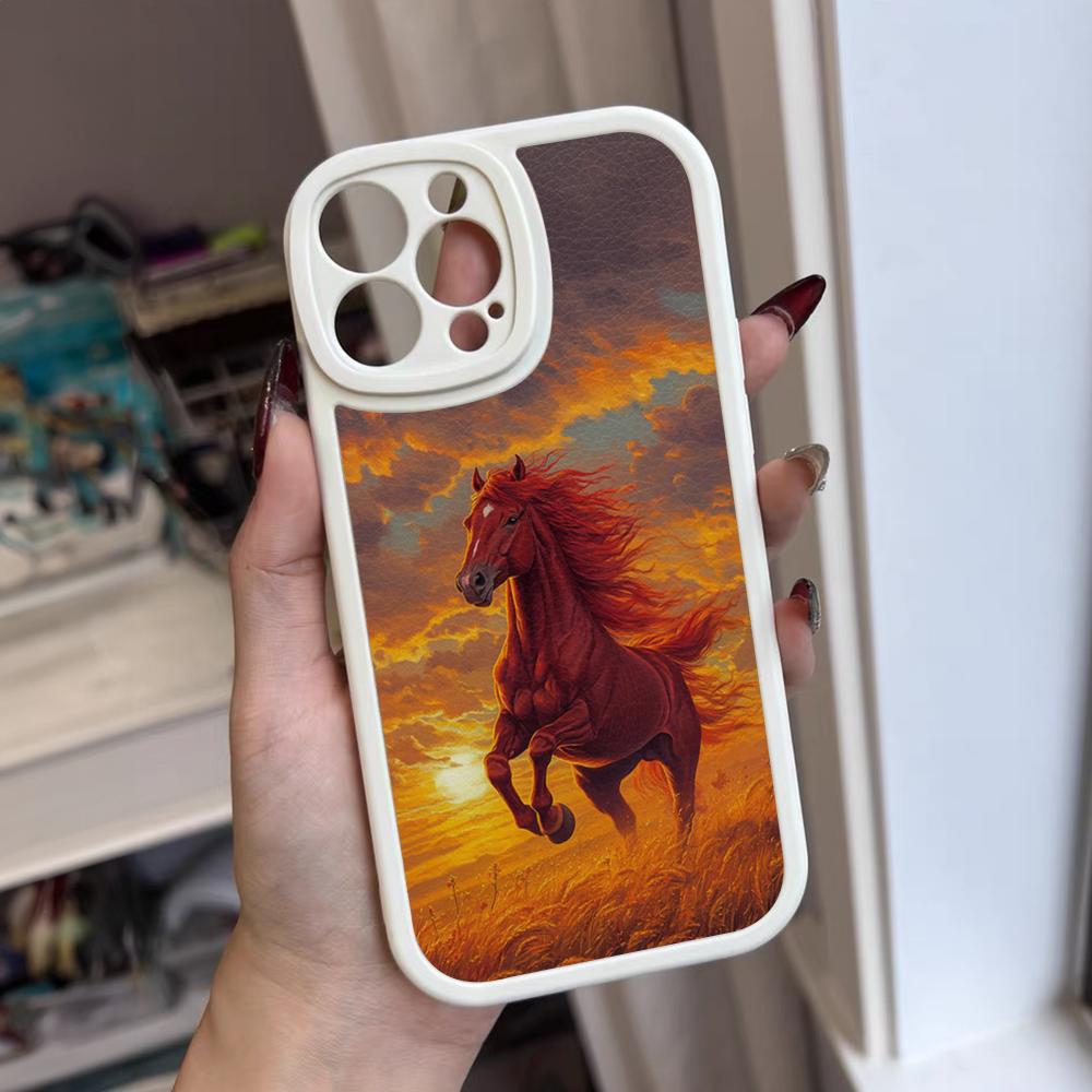 Dark Horse Animal Phone Case For Iphone 17 16 15 14 12 13 Pro Max 11 Mini Air Xs Puls Lambskin Silicone Cover