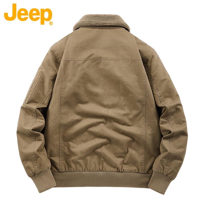 JEEP Men's Retro Washed Fleece Lined Winter Workwear Jacket