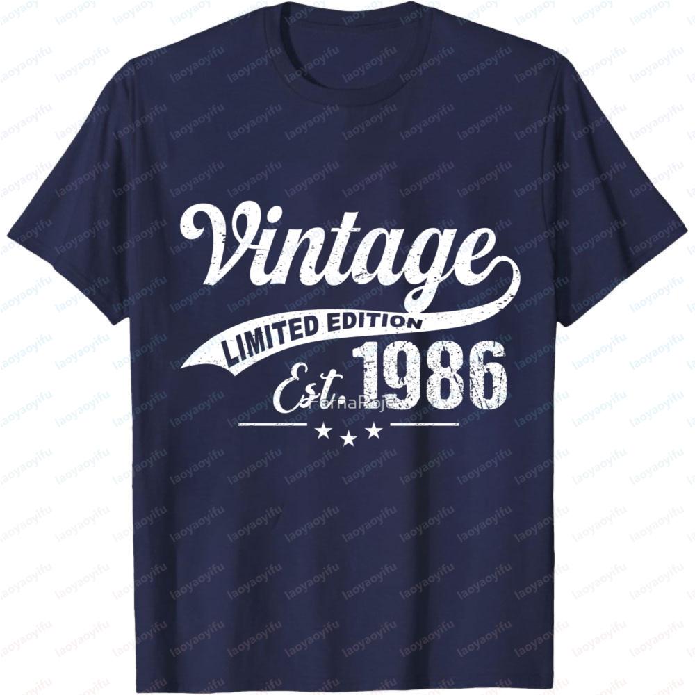 Vintage Limited Edition Est 1986 Summer Men TShirt Classic Retro Style Unisex Casual Wear for Birthday Gifts Men Clothing