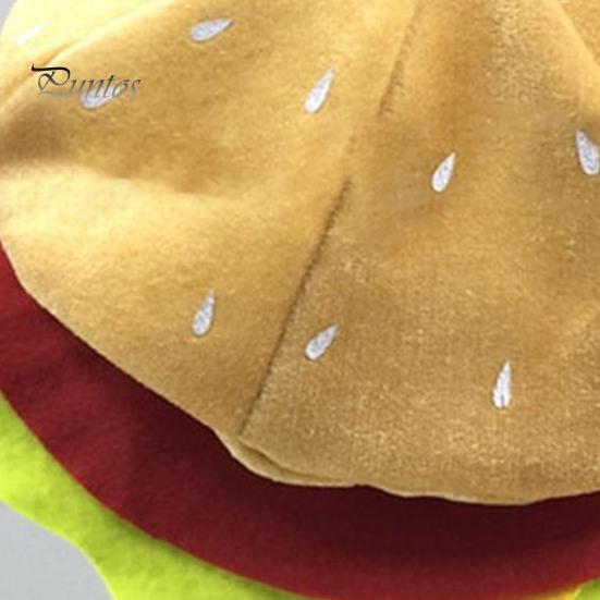 Women Hamburger Hat Adults Cute Funny Realistic Cozy Stretchy Costume Accessories Soft Men Fast Food Cap for Gift Male