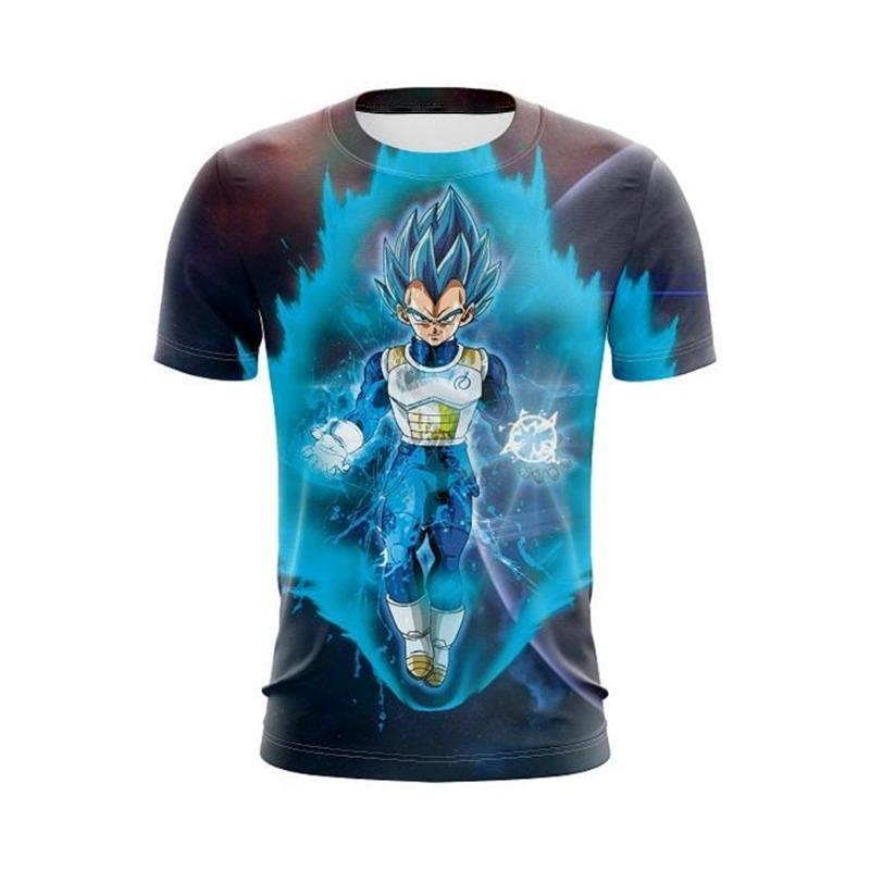 2026 Dragon Ball Vegeta Printed Trendy Versatile Short Sleeve T-Shirt Y2k Style Summer Men's Casual