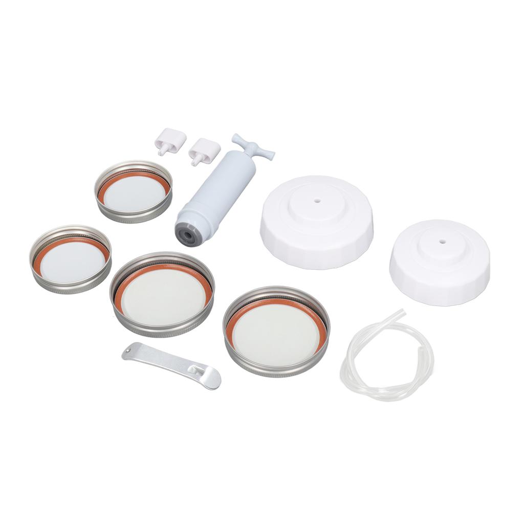 Mason Jar Vacuum Sealer Kit Jar Vacuum Sealing Accessory with Hose Lid Manual Portable Vacuum Pump
