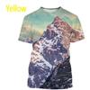 Men's 3D Printed Street Fashion T-Shirt Snow Mountain Scenery Print Short Sleeve O-Neck Pullover casual top